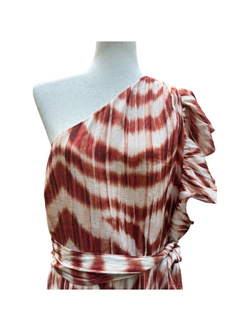 Banana Republic Linen One Shoulder Ruffle Dress Plus Size 20 Resort Boho Chic - Picture 6 of 15